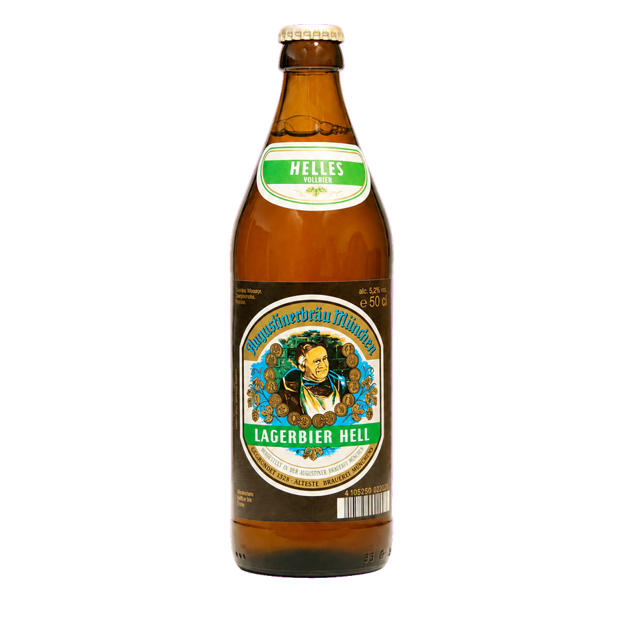 Cassa Augustiner Hell, birra bavarese Helles, 20 bottiglie da 50cl